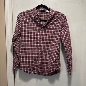 Faded‎ glory button up red plaid size 14/16 boys